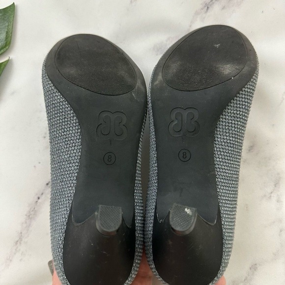 Betabrand Womens Late to the Gate Pumps Heels Size 8 Blue Gray Knit Round Toe - Picture 6 of 7